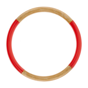 Bracelet jonc 6mm en r�sine couleur corne et rouge - 60mm