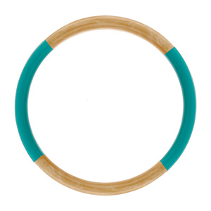 Bracelet jonc 6mm en r�sine couleur corne et turquoise - 60mm