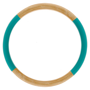 Bracelet jonc 6mm en r�sine couleur corne et turquoise - 63mm