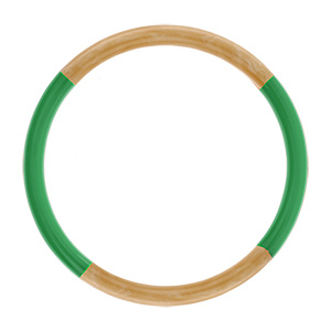 Bracelet jonc 6mm en r�sine couleur corne et vert clair - 60mm
