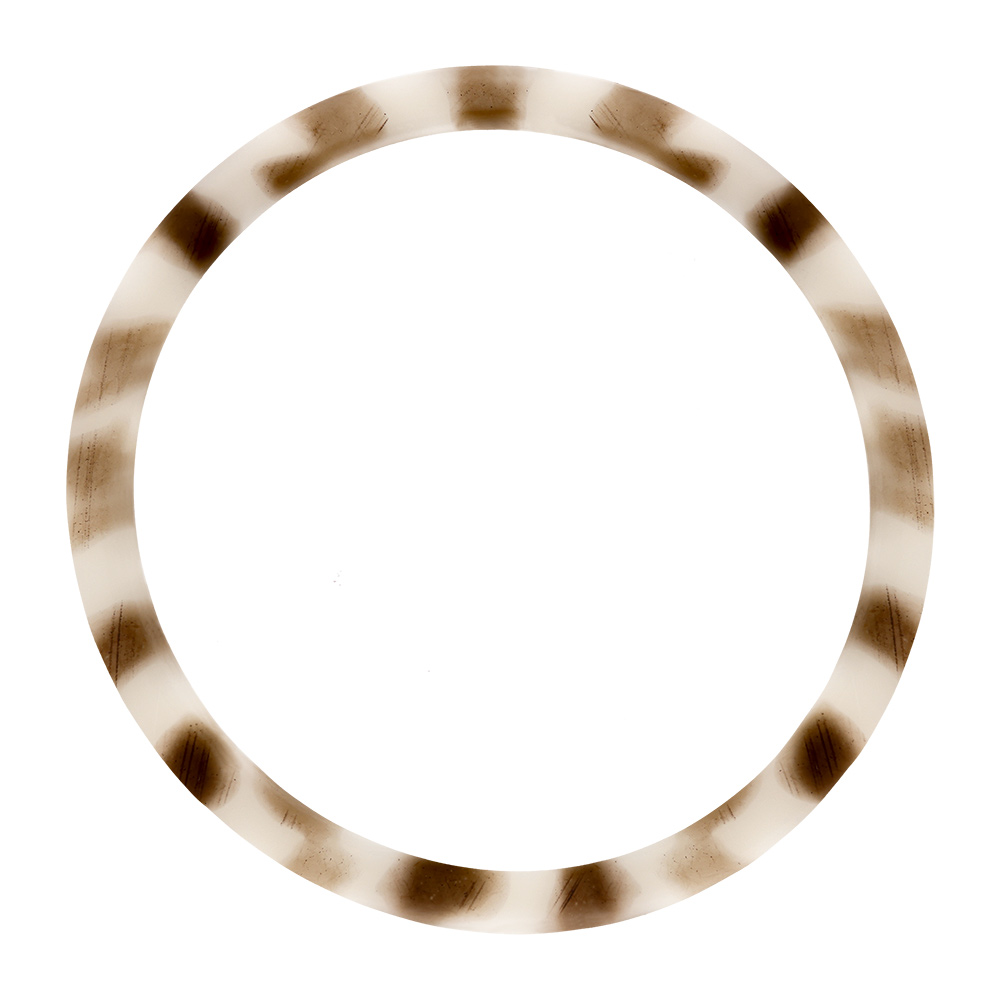 Bracelet jonc 6mm en r�sine couleur �caille de tortue blanche - 60mm - Vue 1