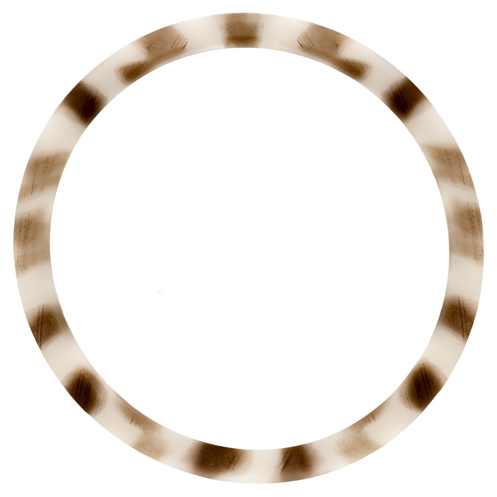Bracelet jonc 6mm en r�sine couleur �caille de tortue blanche - 63mm - Vue 1
