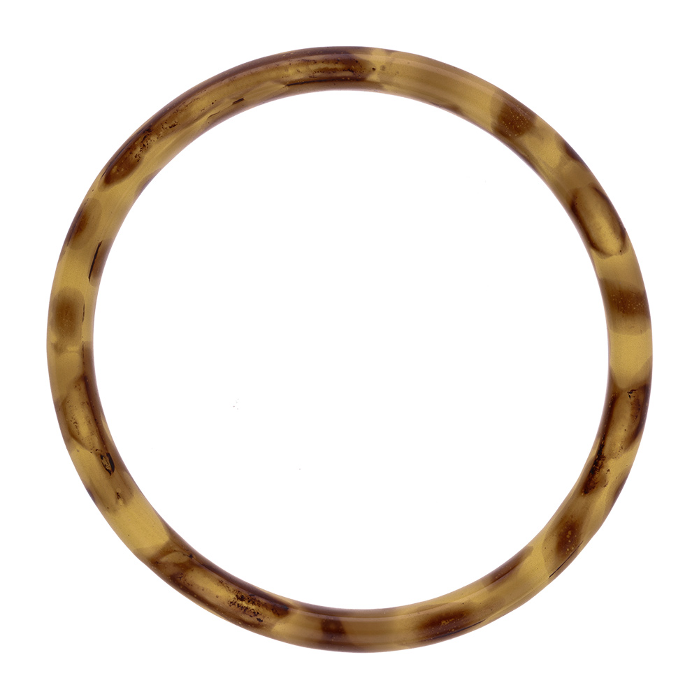 Bracelet jonc 6mm en r�sine couleur �caille de tortue marron - 60mm - Vue 1