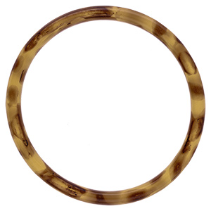 Bracelet jonc 6mm en r�sine couleur �caille de tortue marron - 63mm