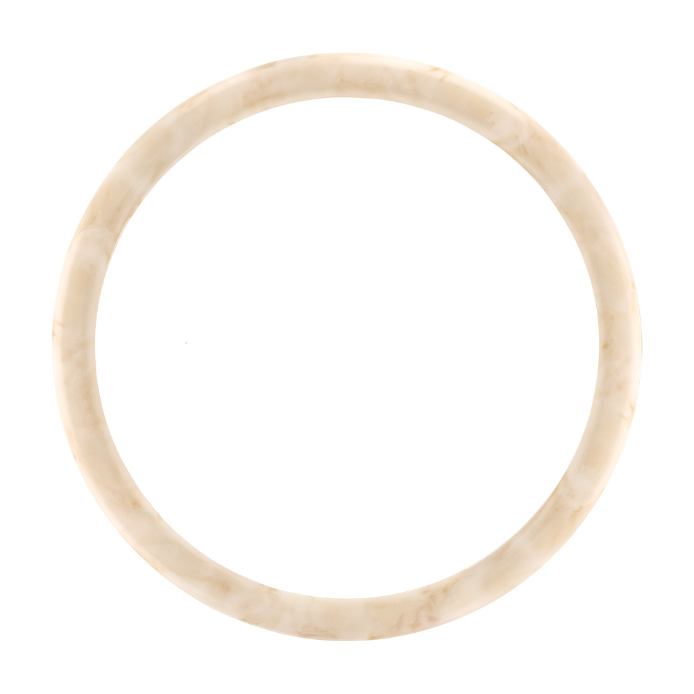 Bracelet jonc 6mm en r�sine couleur ivoire - 60mm - Vue 1