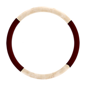 Bracelet jonc 6mm en r�sine couleur ivoire et chocolat - 60mm
