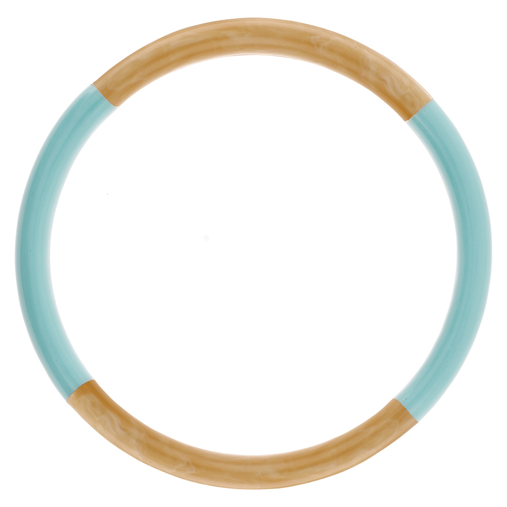 Bracelet jonc 6mm ren �sine couleur corne et bleu ciel - 63mm - Vue 1