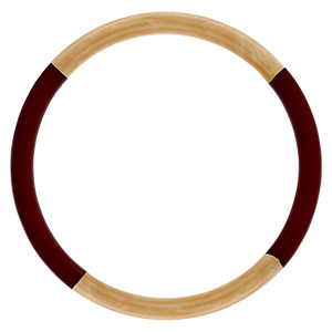 Bracelet jonc 6mm ren �sine couleur corne et chocolat - 63mm