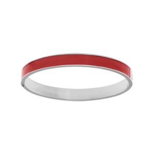Bracelet jonc en acier articule fond rouge largeur 8mm diamtre 60mm - Vue 1