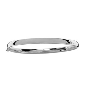 Bracelet jonc en argent lisse de 5mm et fermoir en 8 sur ct - Vue 1