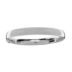 Bracelet jonc en argent lisse de 8mm et fermoir en 8 sur ct - Vue 1