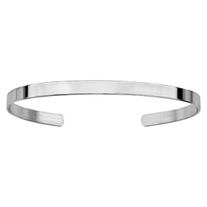 Bracelet jonc en argent ruban ouvert  graver 4,5mm taille 60mm X 47mm - Vue 1