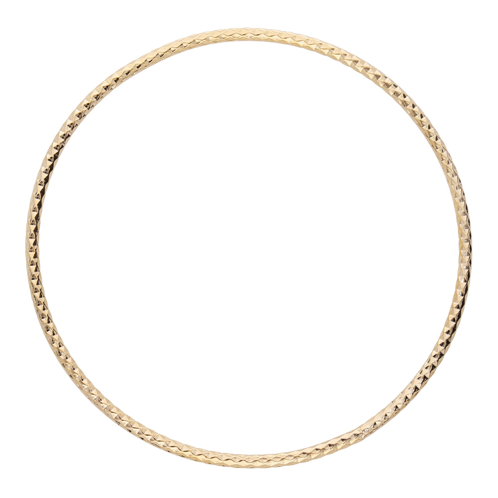 Bracelet jonc en plaqu or 62mm diamant - Vue 1