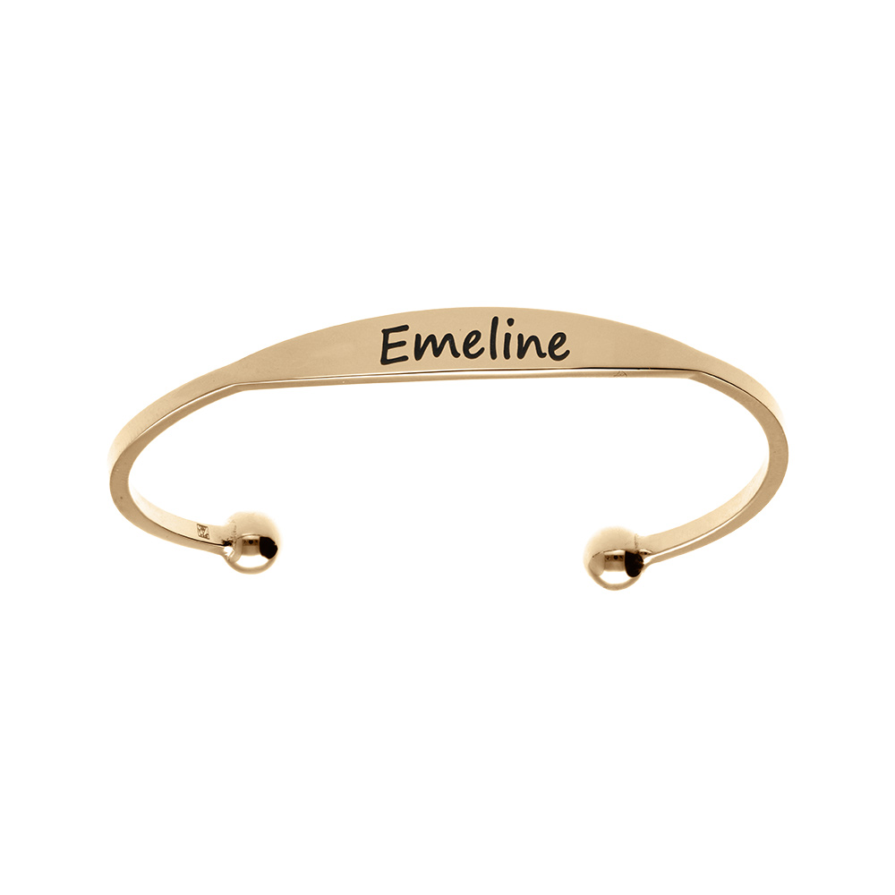 Bracelet jonc en plaqu� or esclave- moyen mod�le 62 mm de diam�tre - Vue 1