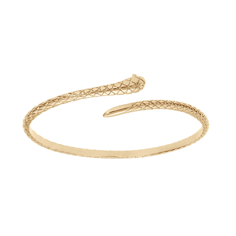 Bracelet jonc en plaqu or serpent 56x45 - Vue 1