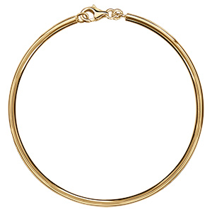 Bracelet jonc en vermeil massif fil 3mm diamtre 70 non articule avec mousqueton pour charms (kit 4)