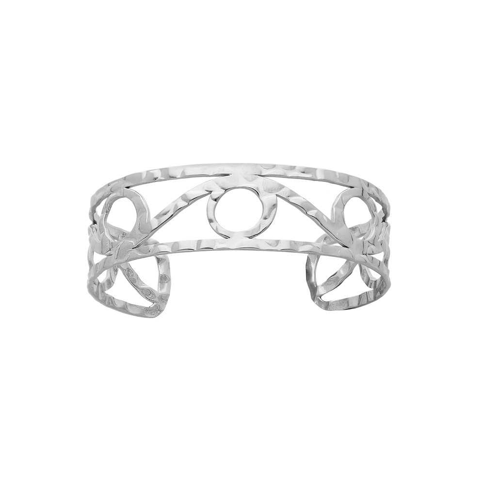 Bracelet manchette en acier avec arabesque - Vue 1
