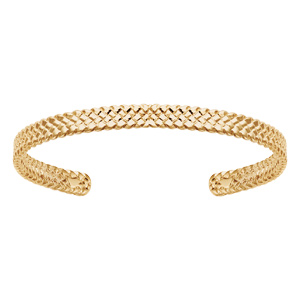Bracelet plaqué or jonc diamantée diamètre 65x42mm - Vue 1