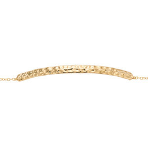 Bracelet plaqué or martelé - longueur 16+2cm - Vue 1
