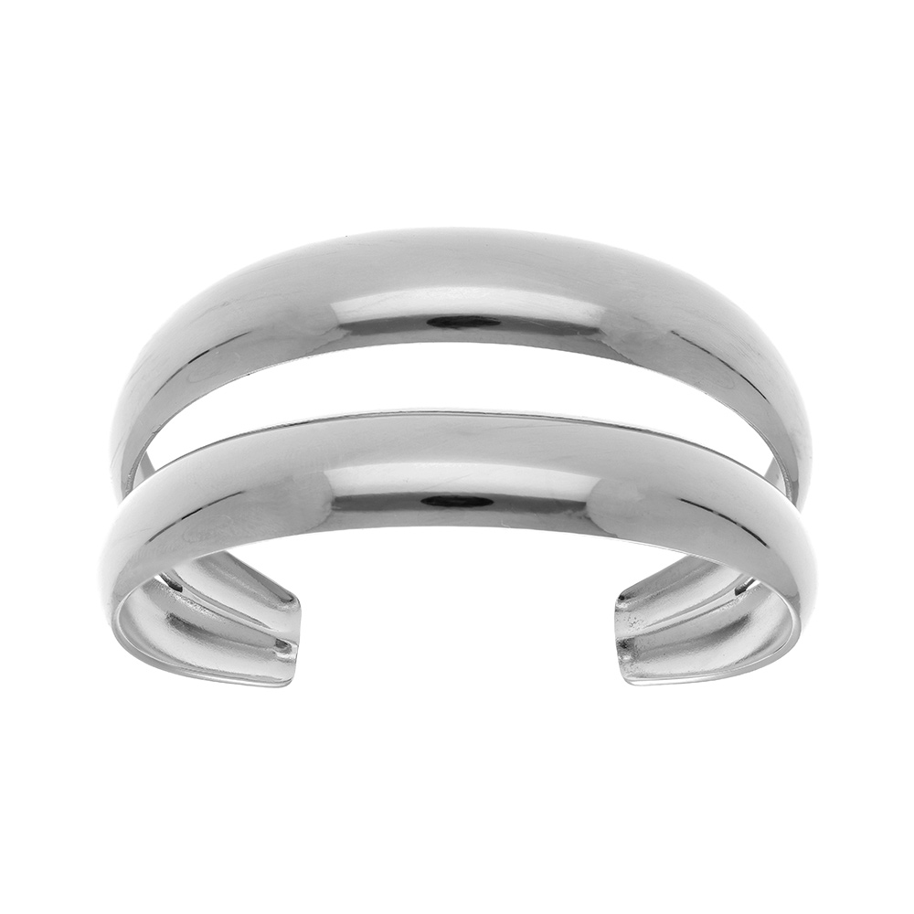 Bracelet rigide en acier double rang  - diamtre 60mm - Vue 1