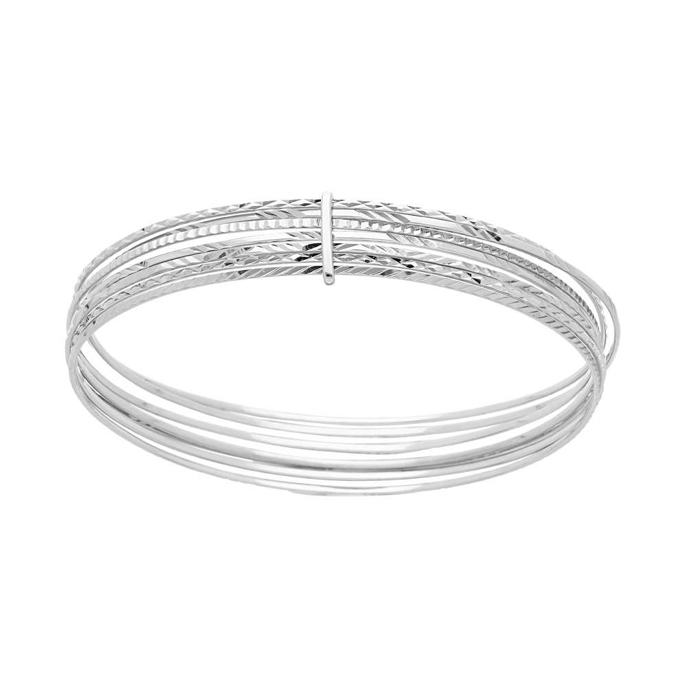 Bracelet semainier en argent rhodi� longueur 65mm - Vue 1