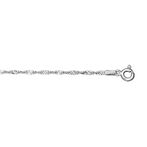 Chane de cheville en argent mailles vrilles - longueur 23cm - Vue 1