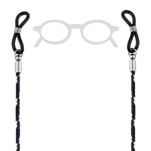 Chane de lunette corde marine bleu et blanc 74cm - Vue 1