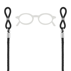 Chane de lunette corde noir simple 74cm - Vue 1
