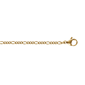 Chaîne en acier doré maille alternée 1+1 1.9mm - 40cm - Vue 1