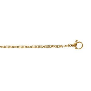 Chaîne en acier doré maille singapour 1.8mm - 40cm - Vue 1
