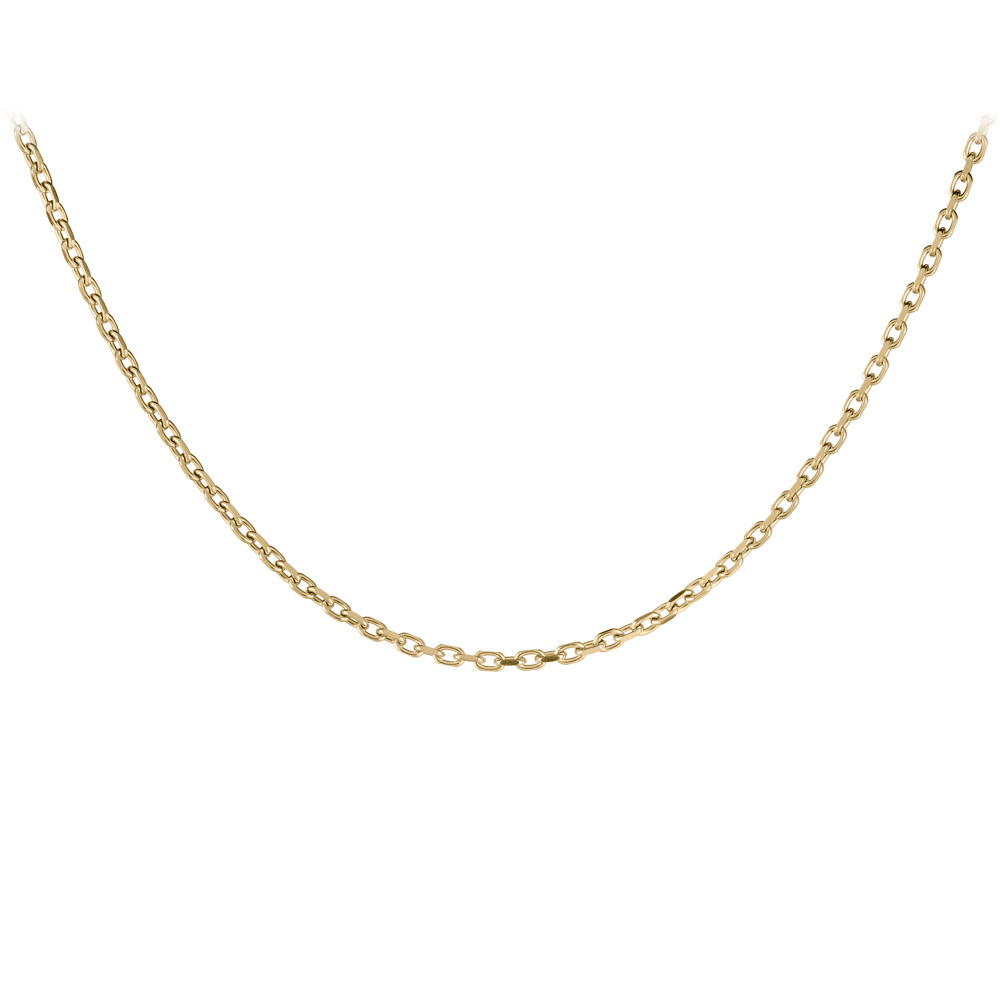 Cha�ne en acier et PVD jaune maille forcat 3 mm longueur 60cm - Vue 1