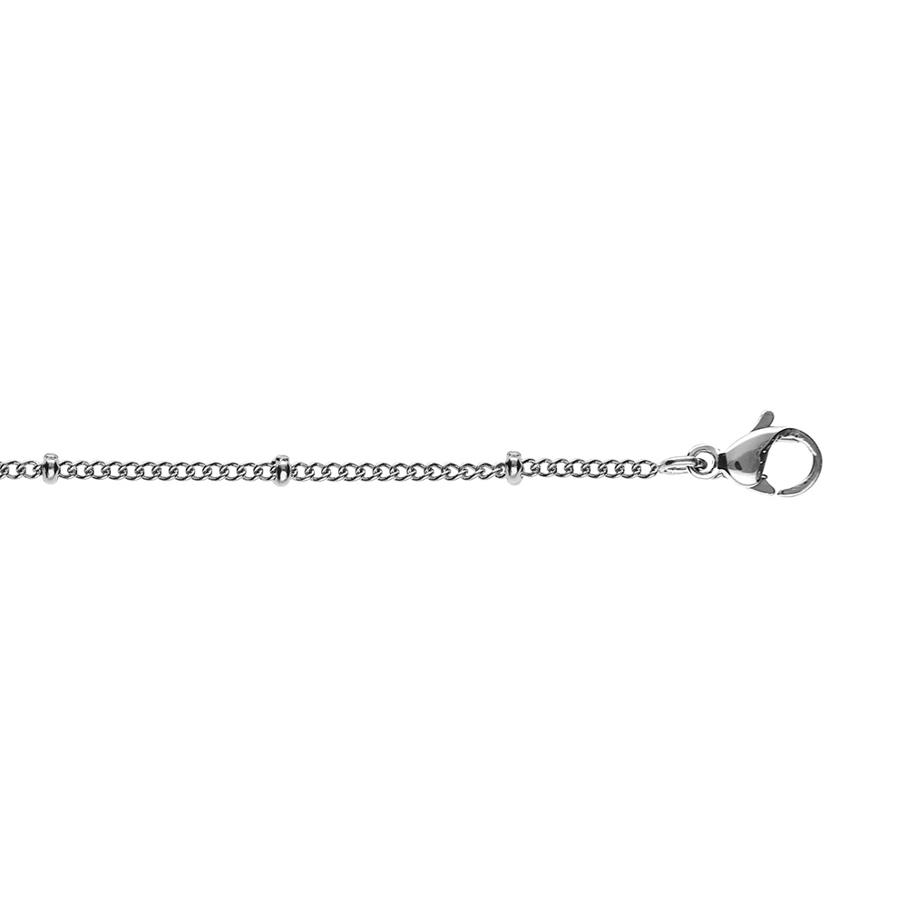 Chane en acier gourmette 1.4mm de large avec boules de 2mm, longueur 45cm - Vue 1