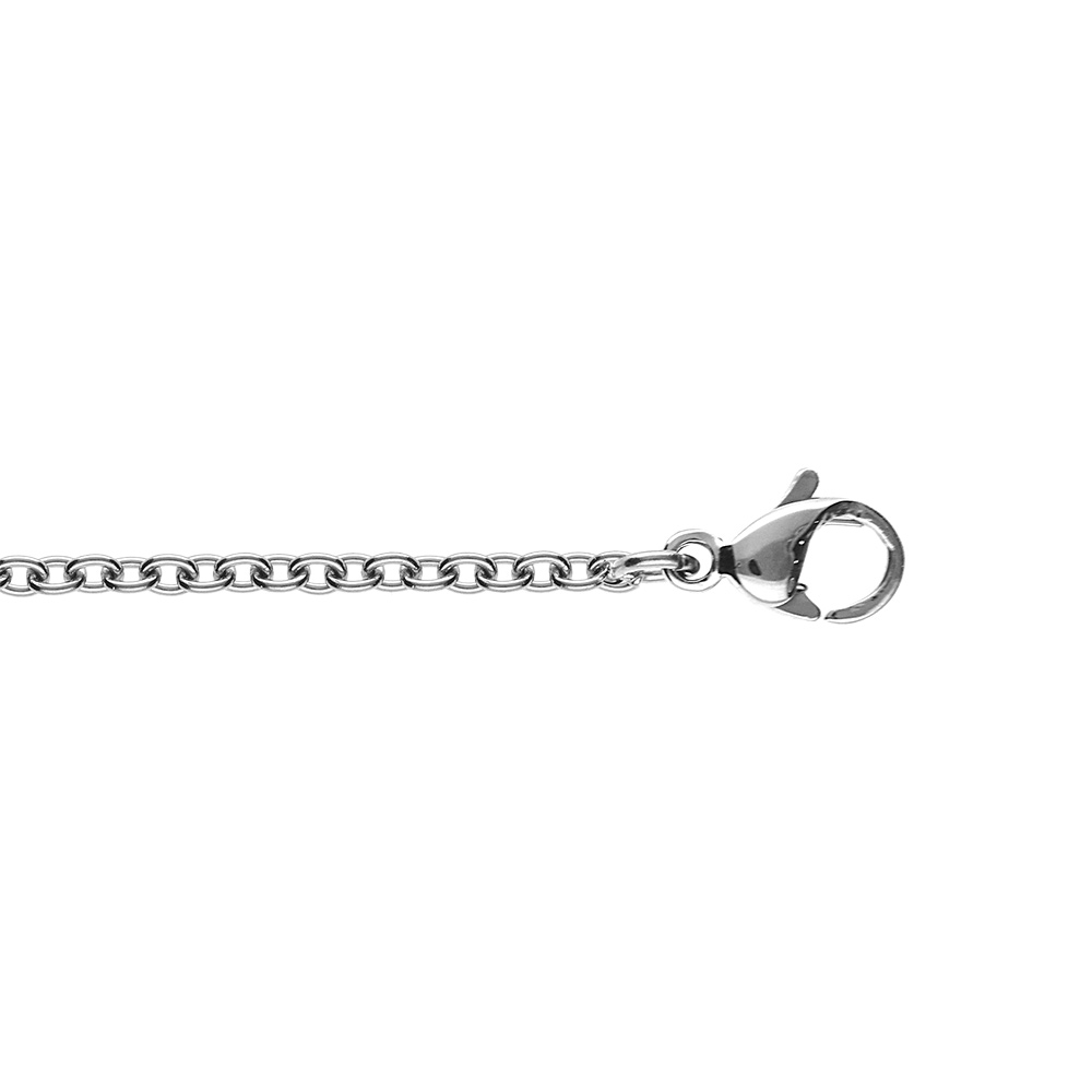 Cha�ne en acier maille forcat 1.9mm de large,  45cm de longueur - Vue 1
