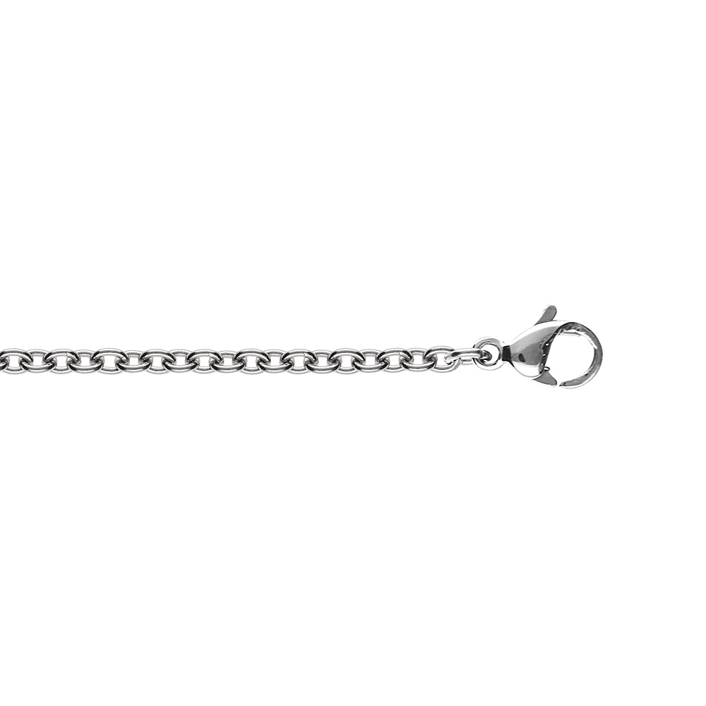 Chane en acier maille forcat 2.3mm de large et longueur de  45cm - Vue 1
