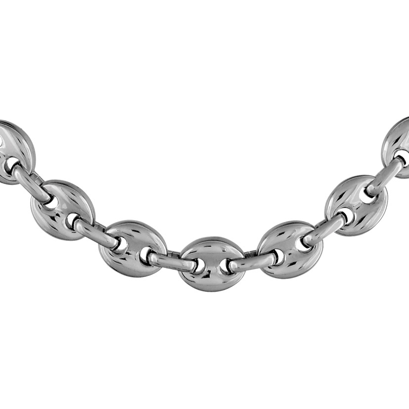 Chaîne Graine De Café Homme-4Mm-Collier Plaqué Or-Noir-Acier Inoxydable
