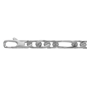 Chaîne en acier mailles 1+3 largeur 6mm et longueur 55cm - Vue 1