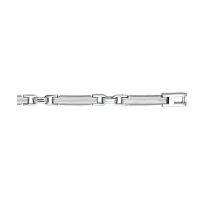 Chaîne en acier mailles rectangles séparées par éléments fantaisie - longueur 50cm - Vue 1