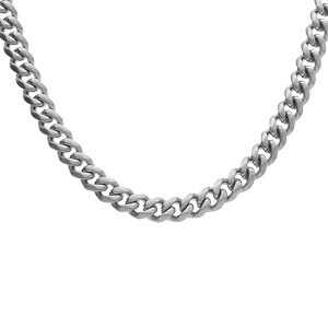Chaîne en acier satiné maille gourmette 5mm - 50cm - Vue 1