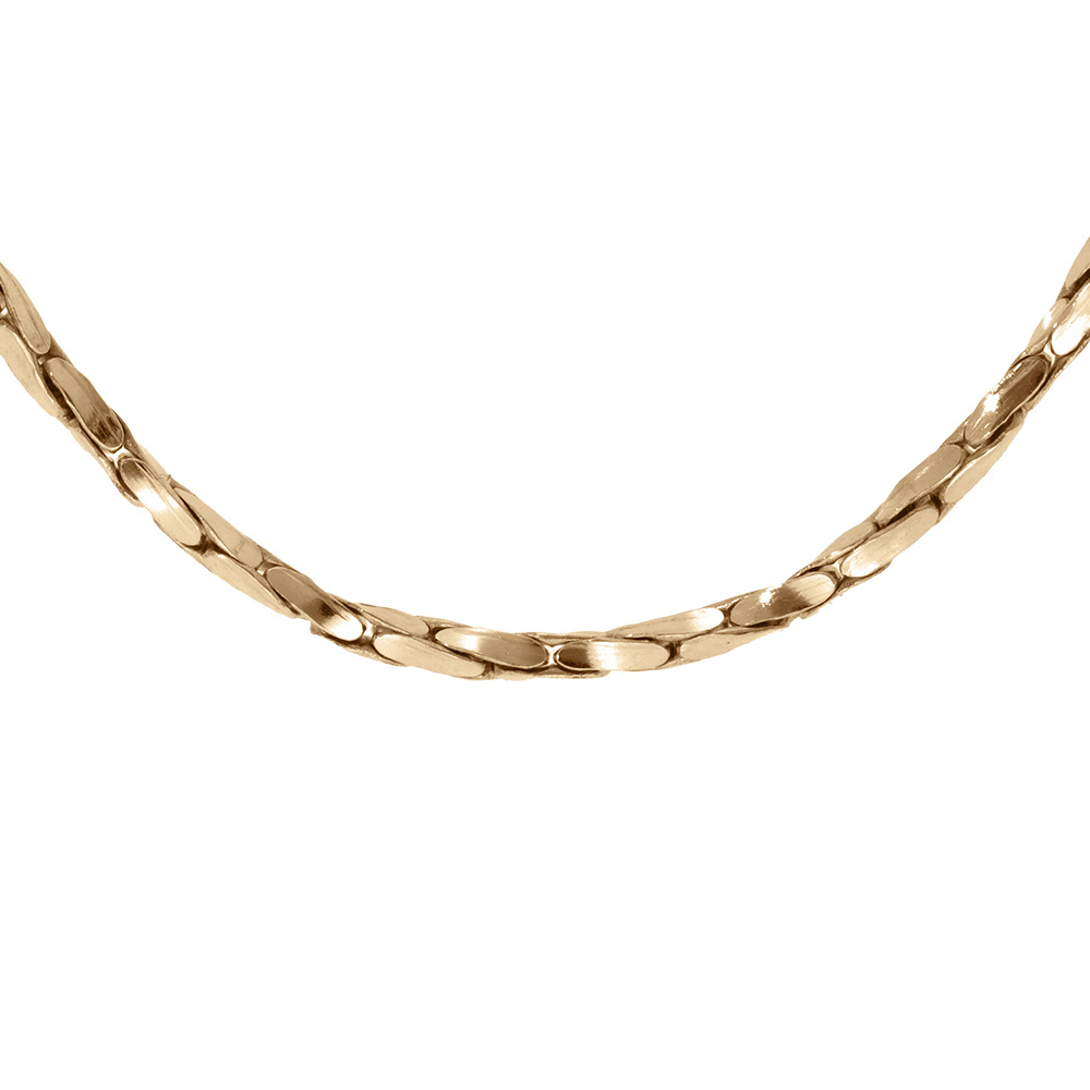 Cha�ne en argent dorure jaune torsade diamant� �paisseur 1.4mm longueur 42cm - Vue 1