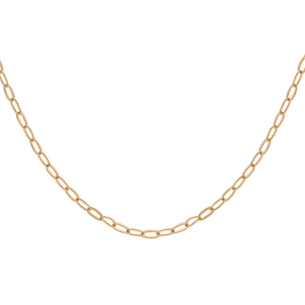 Cha�ne en argent et dorure jaune maille rectangulaire largeur 1,8mm longueur 40cm - Vue 1