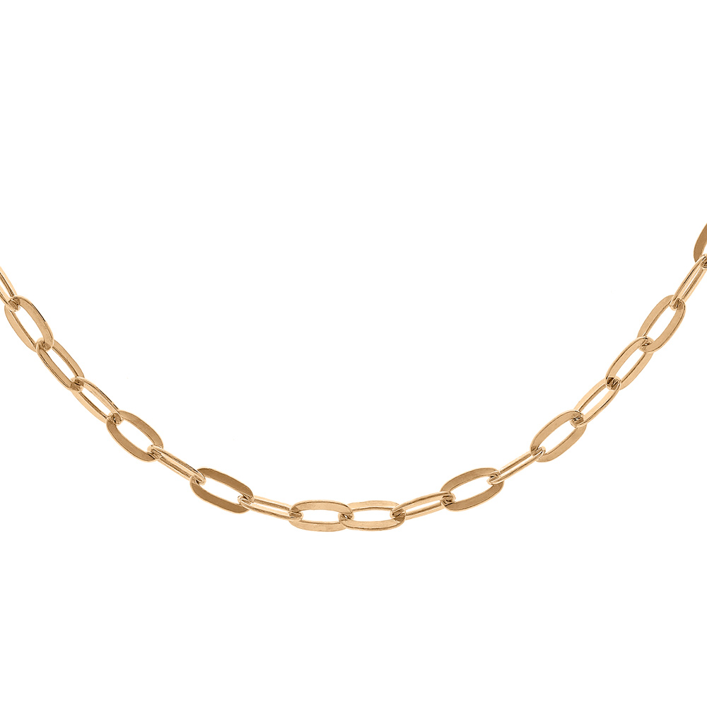 Cha�ne en argent et dorure jaune maille rectangulaire largeur 2,3mm longueur 40cm - Vue 1