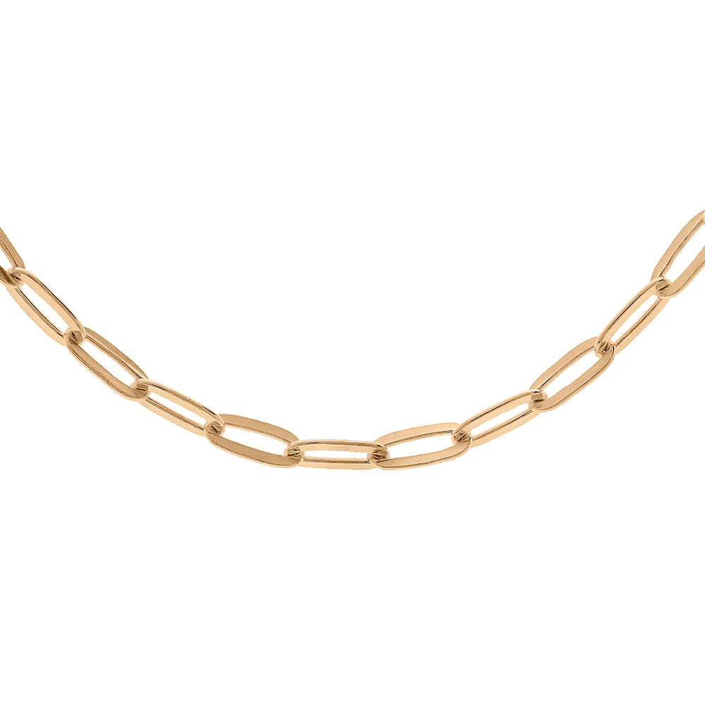 Cha�ne en argent et dorure jaune maille rectangulaire largeur 2,6mm longueur 55cm - Vue 1