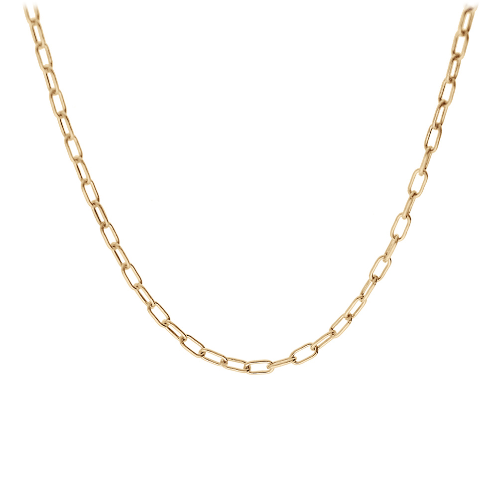 Cha�ne en argent et dorure jaune maille rectangulaire longueur 40+5cm - Vue 1