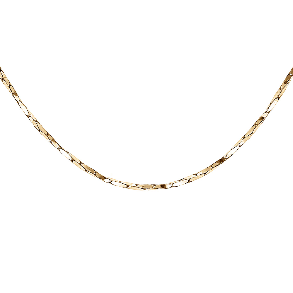 Cha�ne en argent et dorure jaune torsade diamant� �paisseur 0.6mm longueur 40cm - Vue 1