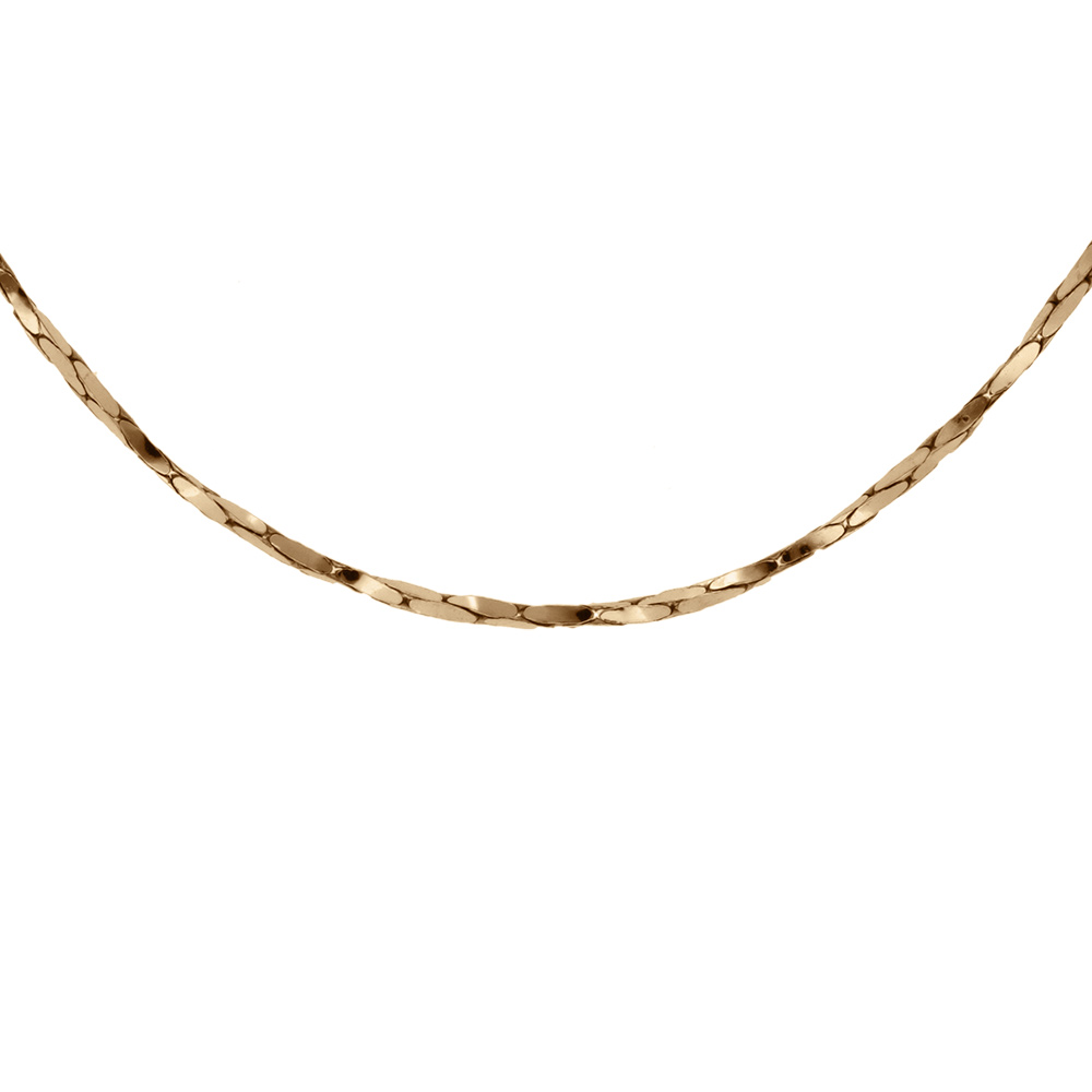 Cha�ne en argent et dorure jaune torsade diamant� �paisseur 0.6mm longueur 42cm - Vue 1