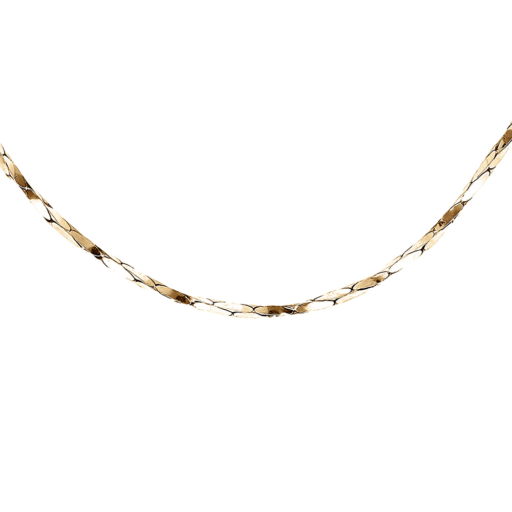 Cha�ne en argent et dorure jaune torsade diamant� �paisseur 0.8mm longueur 38cm - Vue 1