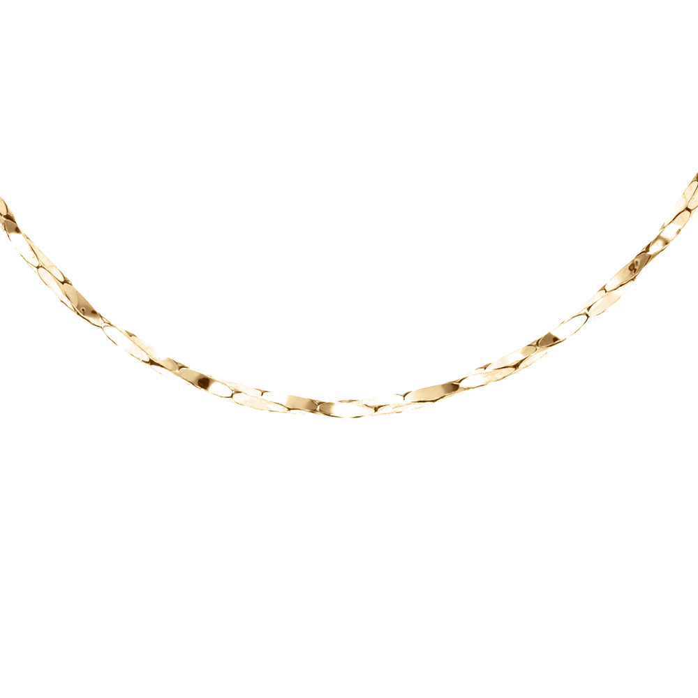 Cha�ne en argent et dorure jaune torsade diamant� �paisseur 0.8mm longueur 45cm - Vue 1