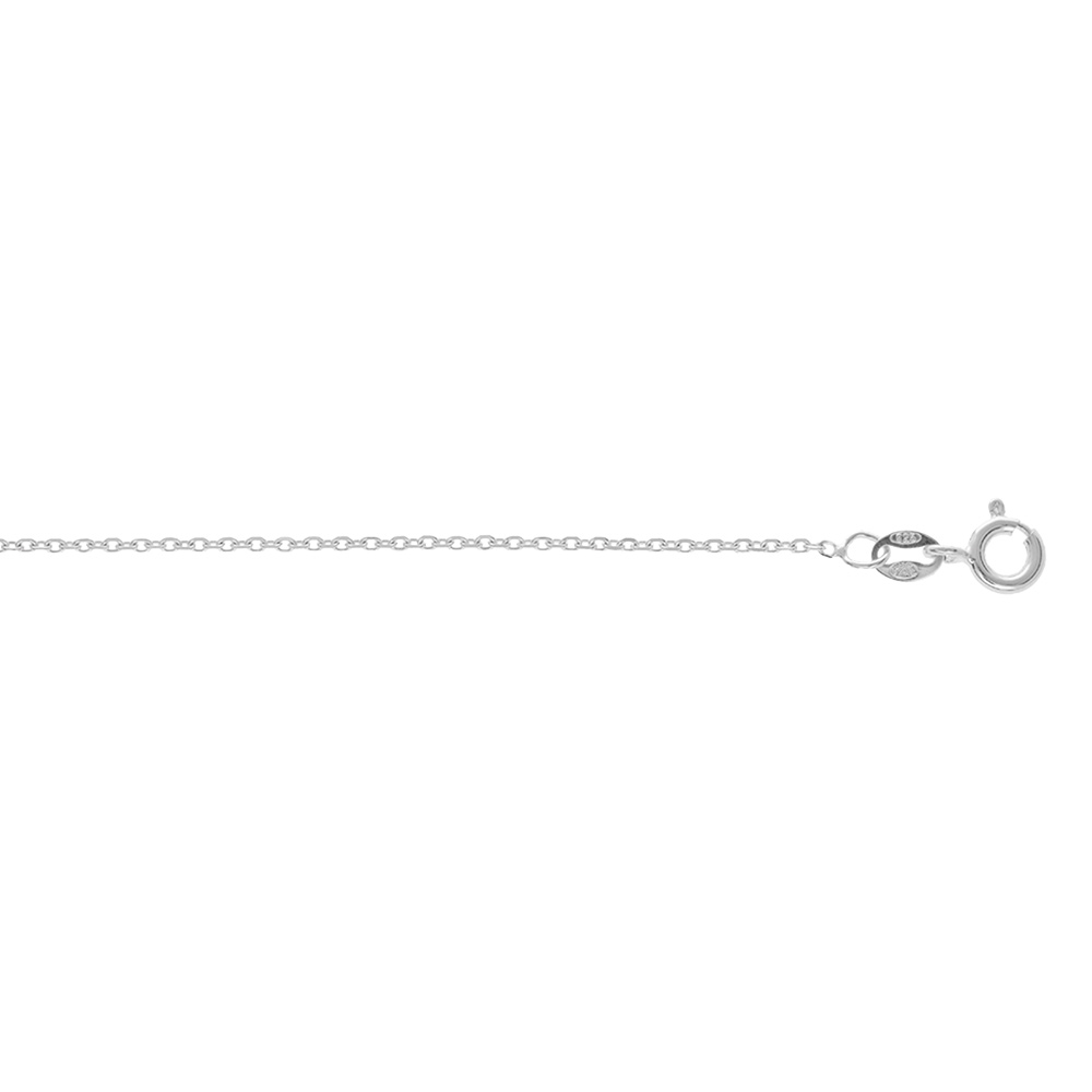 Collier Fantaisie Maille Forçat En Métal Argenté - Longueur 50 Cm + 5 Cm Extension - Neuf Sans Emballage