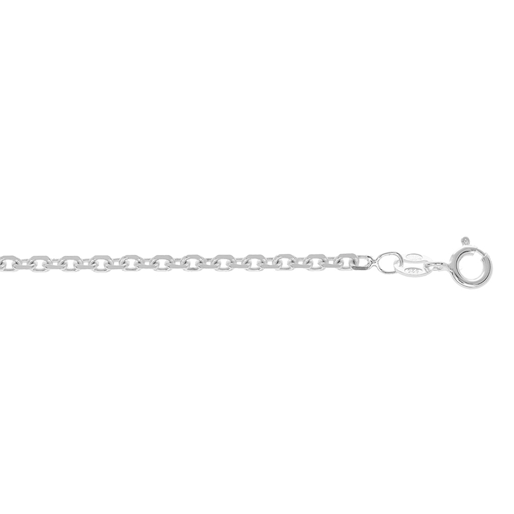 Cha�ne en argent maille for�at largeur 2.7mm et longueur 50cm - Vue 1