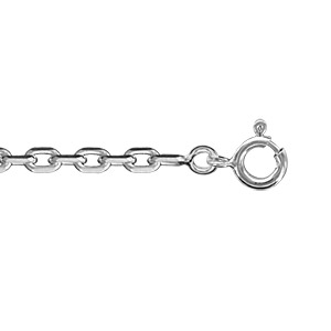 Chaîne en argent maille forçat largeur 3mm et longueur 55cm - Vue 1